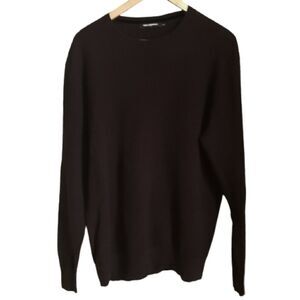 KARL LAGERFELD Burgundy Honeycoomb Cotton Knit Crewneck Sweater Size Medium